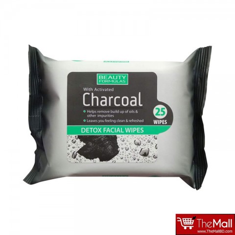 Beauty Formulas Charcoal Detox Facial 25 Wipes