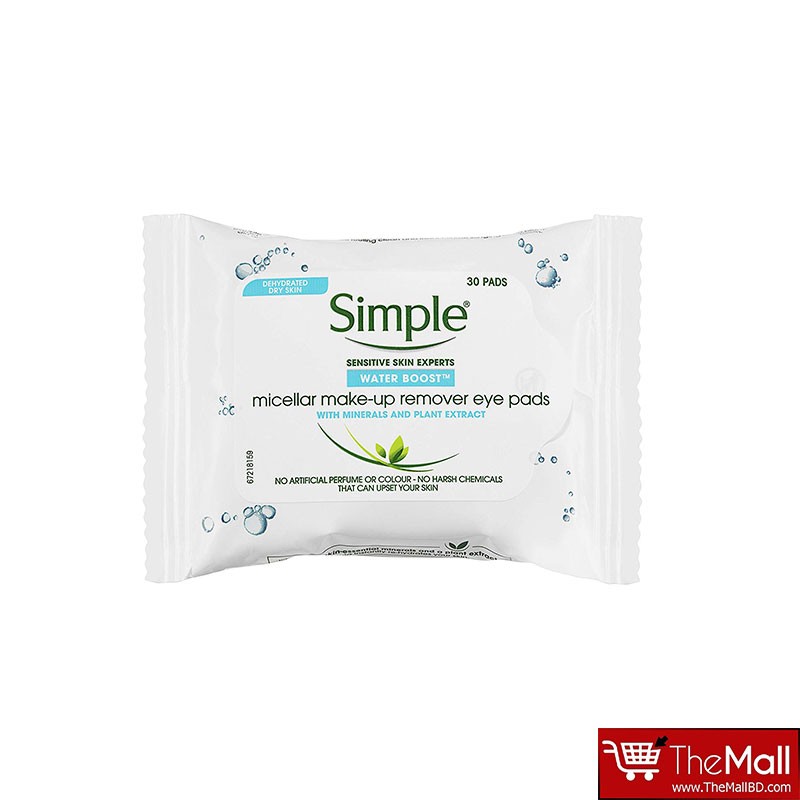 Simple Micellar Water Boost Makeup Remover Eye Pads 30 Pads