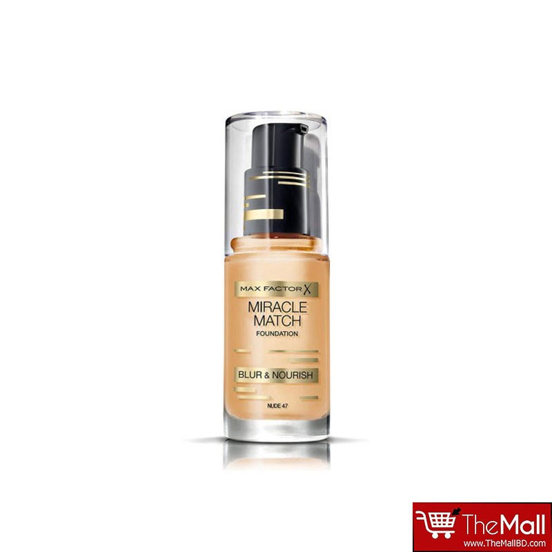 Max Factor Miracle Match Blur & Nourish Foundation - Nude 47