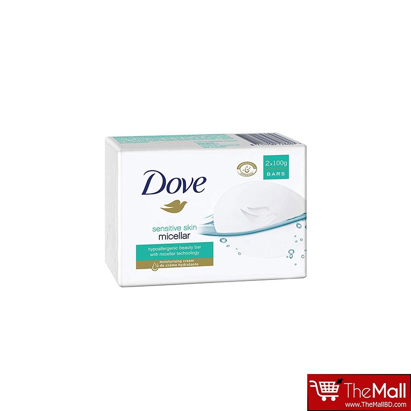 Dove Sensitive Skin Micellar Hypoallergenic Beauty Bars 2x100g