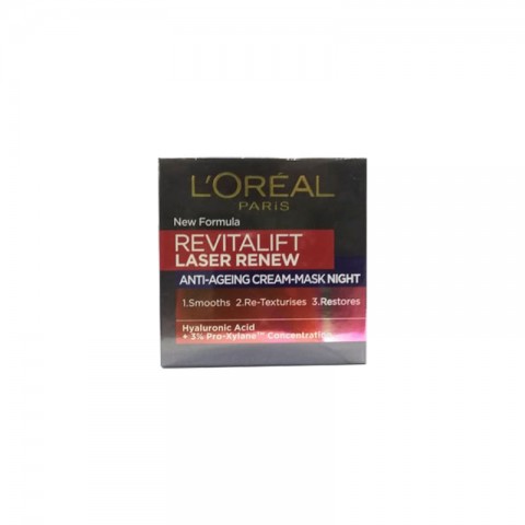 L'oreal Revitalift Laser Renew Anti Ageing Night Mask Cream 50ml - Age 40+