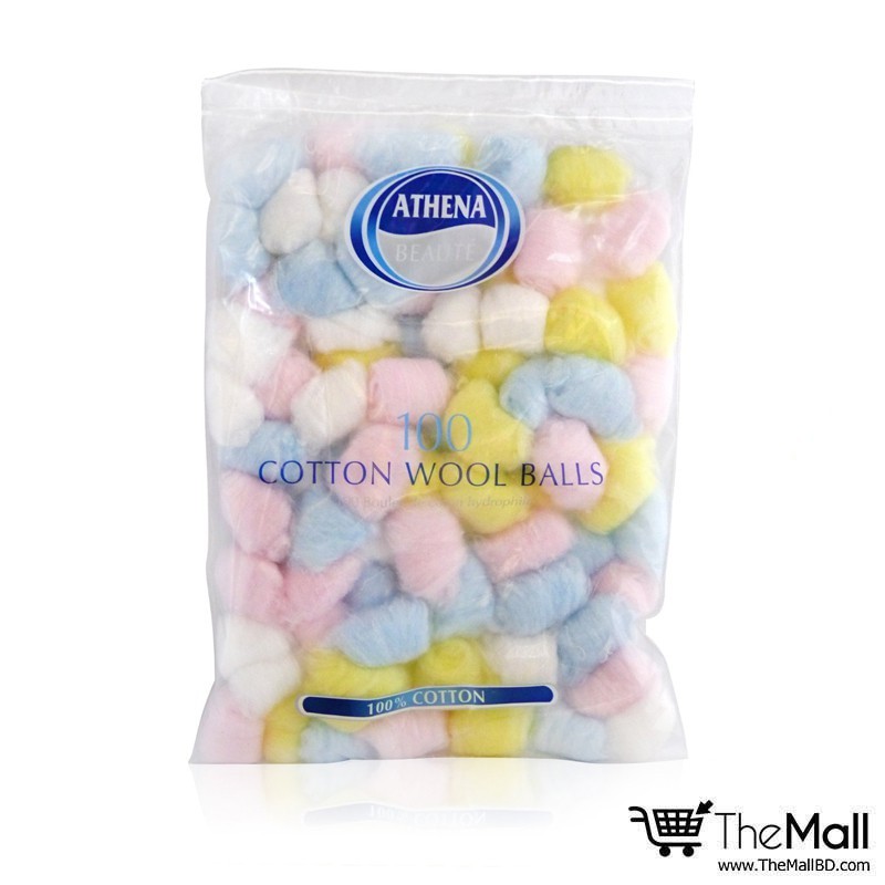 Athena 100 Cotton Wool Balls Colored