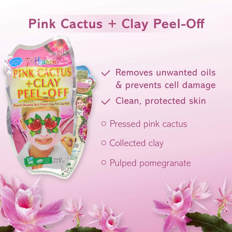 7th Heaven Montagne Jeunesse Pink Cactus + Clay Peel-Off Face Mask 10ml