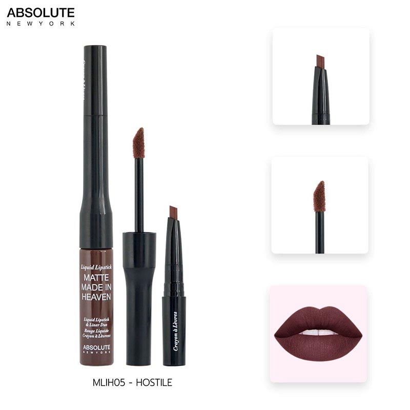 Absolute New York Matte Made In Heaven Liquid Lipstick & Liner Duo - MLIH05 Hostile