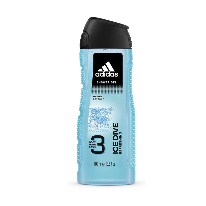 Adidas Ice Dive Refreshing 3 in 1 Body Hair Face Wash 400ml