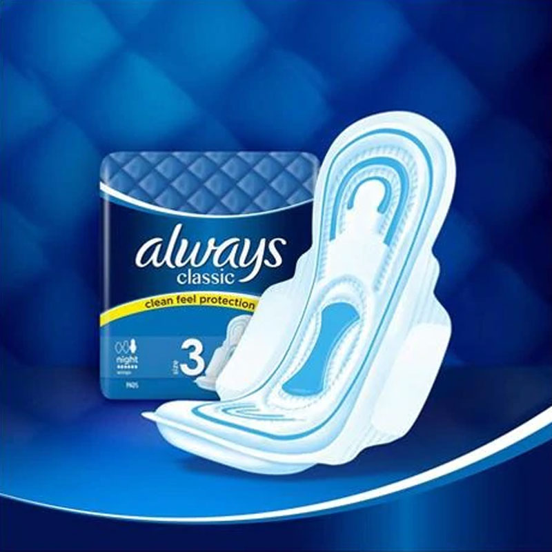 Always Classic Clean Feel Night Protection 8 pads - Size 3