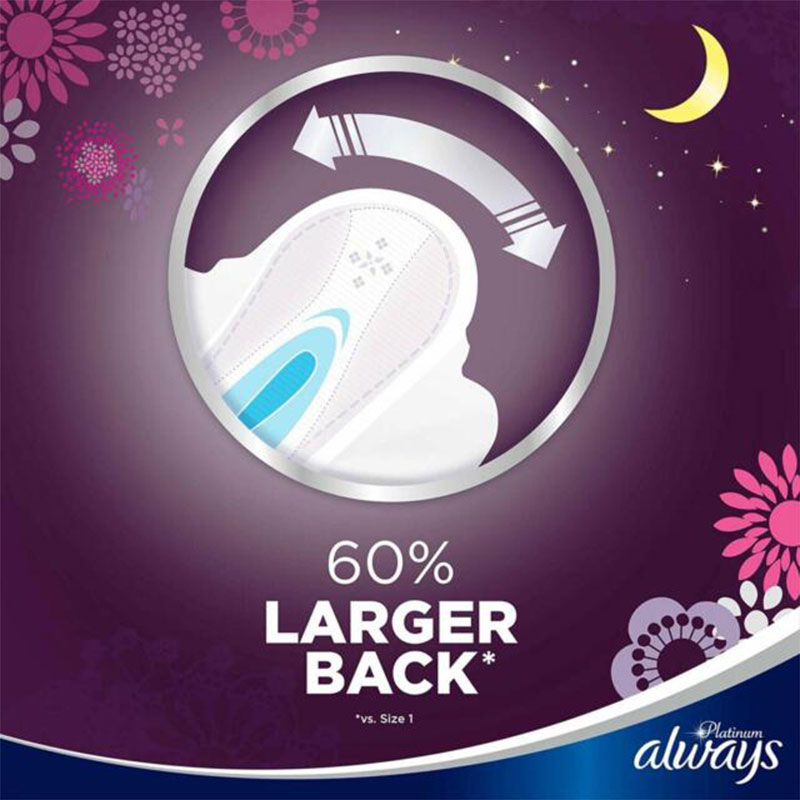 Always Platinum Secure Night 7pcs Ultra Pads With Wings - Size 4