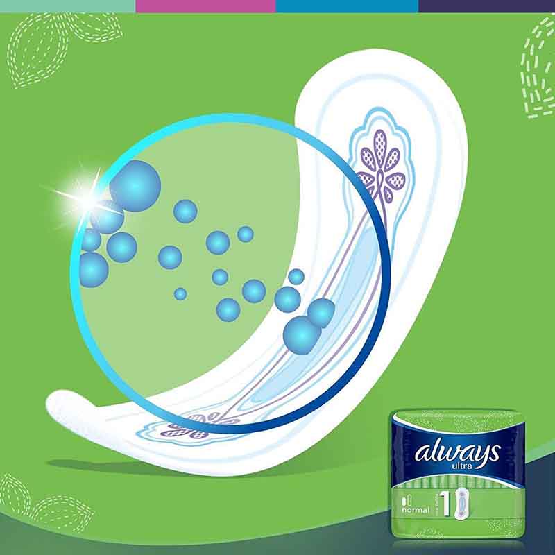 Always Ultra Normal Sanitary Napkins Size 1 (16 Pads)
