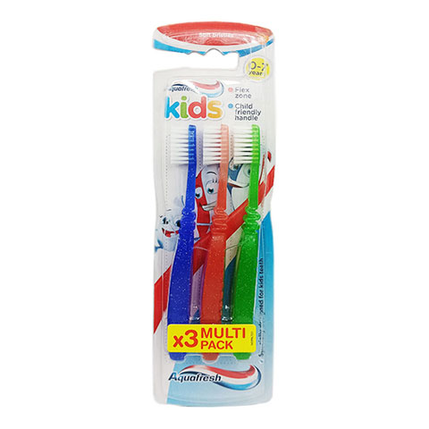 Aquafresh Kids Soft Bristles Toothbrush 0-7 Years - 3pc