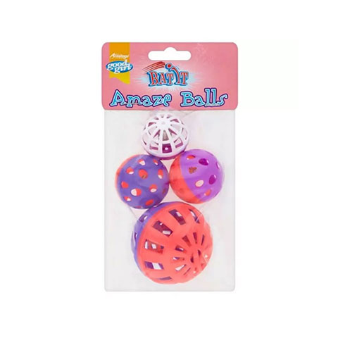 Armitage Pet Care Good Girl Bat It Amaze Balls For Cats 4 Pack - Purple