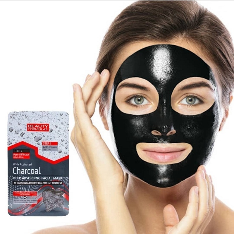 Beauty Formulas 2 Step Deep Absorbing Charcoal Facial Face Mask