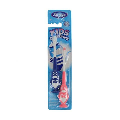 Beauty Formulas Kids Quick Toothbrush 3-6 Years - Penguin Pink & Deep Blue