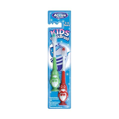 Beauty Formulas Kids Quick Toothbrush 3-6 Years - Penguin Red & Green