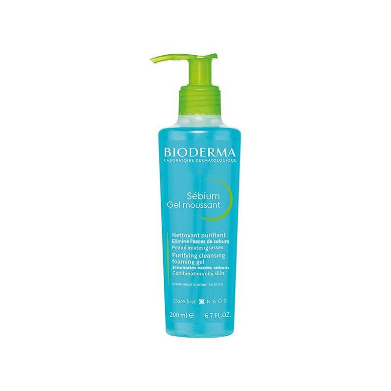 Bioderma Sebium Gel Moussant Purifying Cleansing Foaming Gel for Combination to Oil Skin 200ml