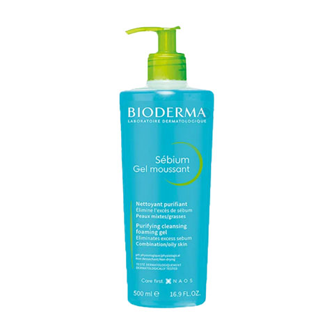 Bioderma Sebium Gel Moussant Purifying Cleansing Foaming Gel for Combination to Oil Skin 500ml