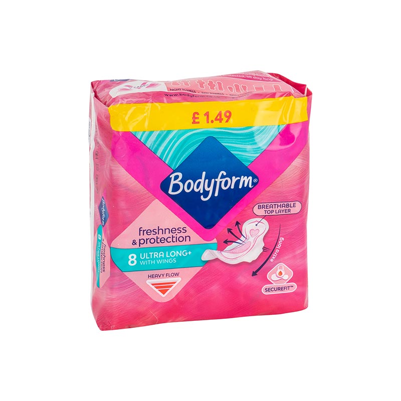Bodyform Freshness & Protection Ultra Long with Wings Pads - 8 Pads