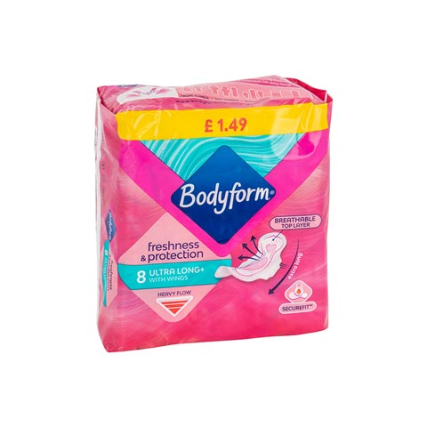 Bodyform Freshness & Protection Ultra Long with Wings Pads - 8 Pads