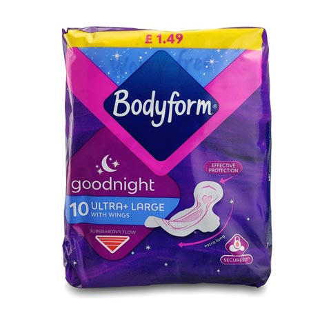 Bodyform Goodnight Ultra + Large with Wings Pads - 10 Pads
