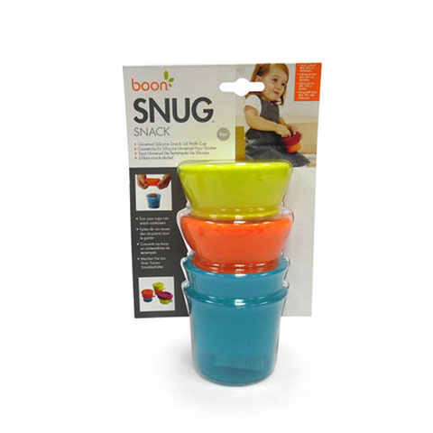 Boon Snug Snack Universal Silicone Snack Lid with Cup 9m+ 2 Cups & 2 Lids -  7 oz, 4 Count - Foods Co.