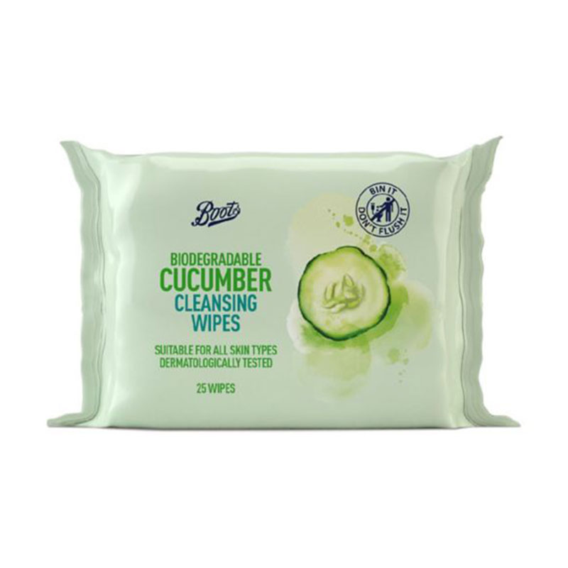 Boots Biodegradable Cucumber Cleansing Wipes 25s