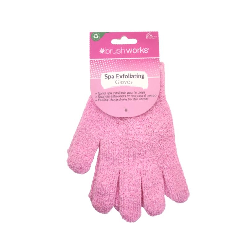 Brush Works Pair Of Spa Exfoliating Body Gloves - Pink