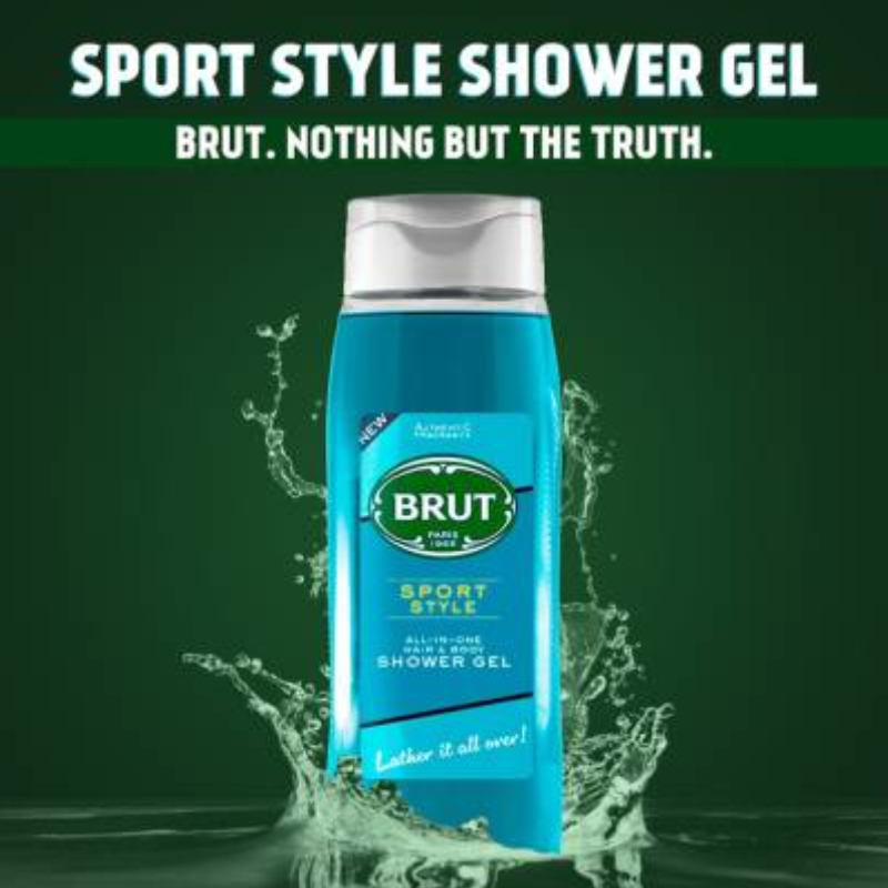 Brut Paris Sport Style All-In-One Hair & Body Shower Gel 500ml