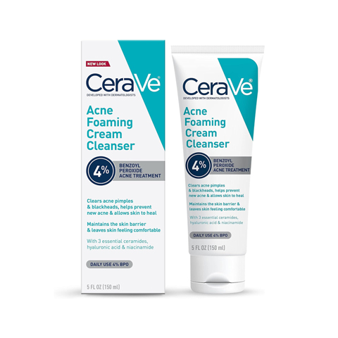 CeraVe Acne Foaming Cream Cleanser 4% Benzoyl Peroxide 150ml