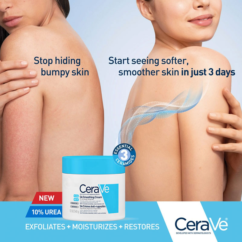 Cerave Sa Smoothing Cream For Dry Rough Bumpy Skin 340g The Mallbd