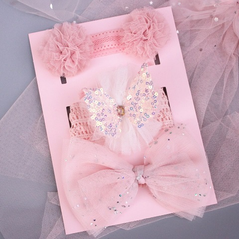 Chic Baby 3 Headband Accessory Set - Pink