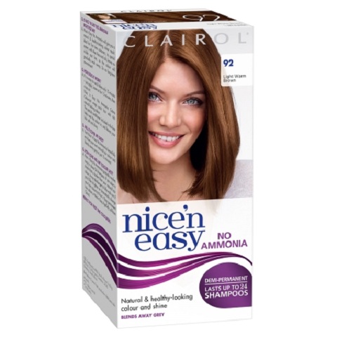 Clairol Nice`n Easy No Ammonia Demi-Permanent Hair Colour - 92 Light Warm Brown