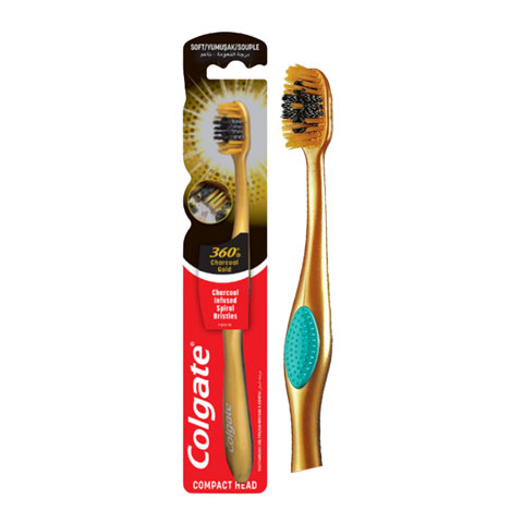 Colgate 360 Charcoal Gold Soft Toothbrush - Pastel