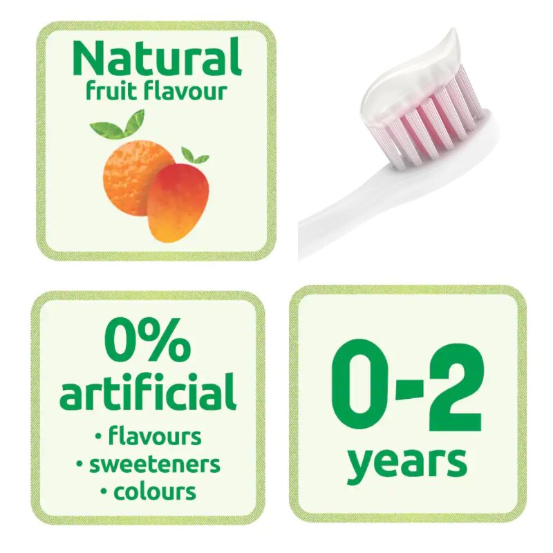 Colgate Natural Fruit Flavour Flouride Toothpaste For Baby 50ml - (0-2) years