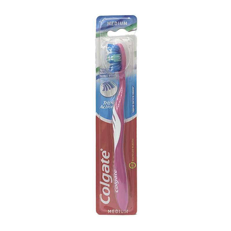 Colgate Triple Action Medium Toothbrush - Pink