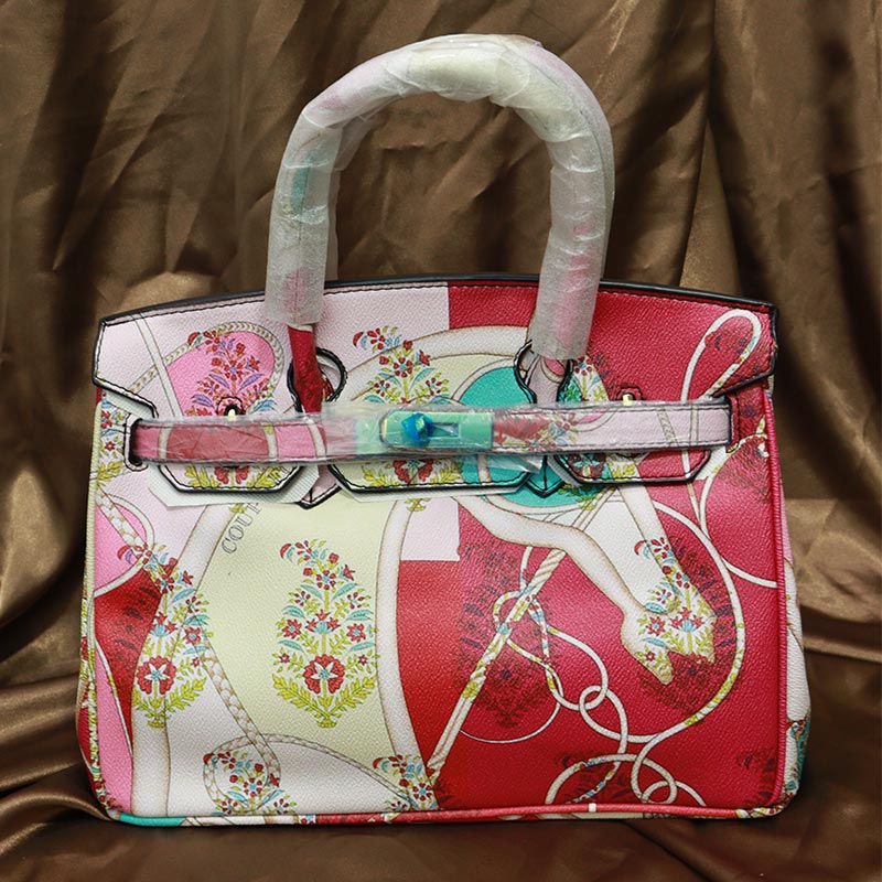Colorful Printed Women's Handbag (2016-1) - Pink