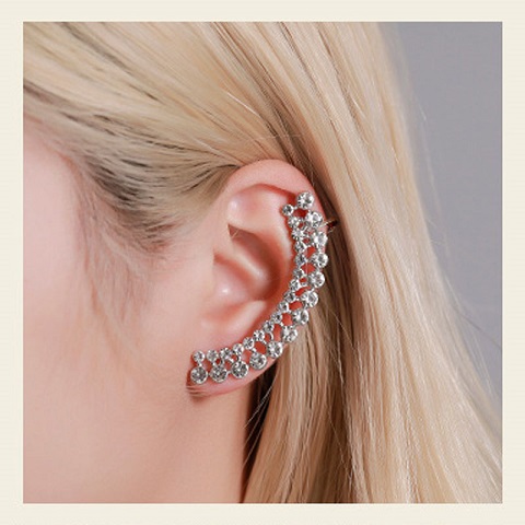Cute Rhinestone Stud Single Crystal Hook Earring - A