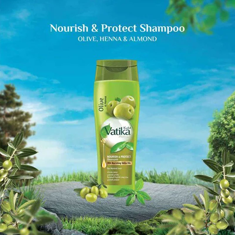 Dabur Vatika Naturals Nourish And Protect With Olive & Henna Shampoo 400ml