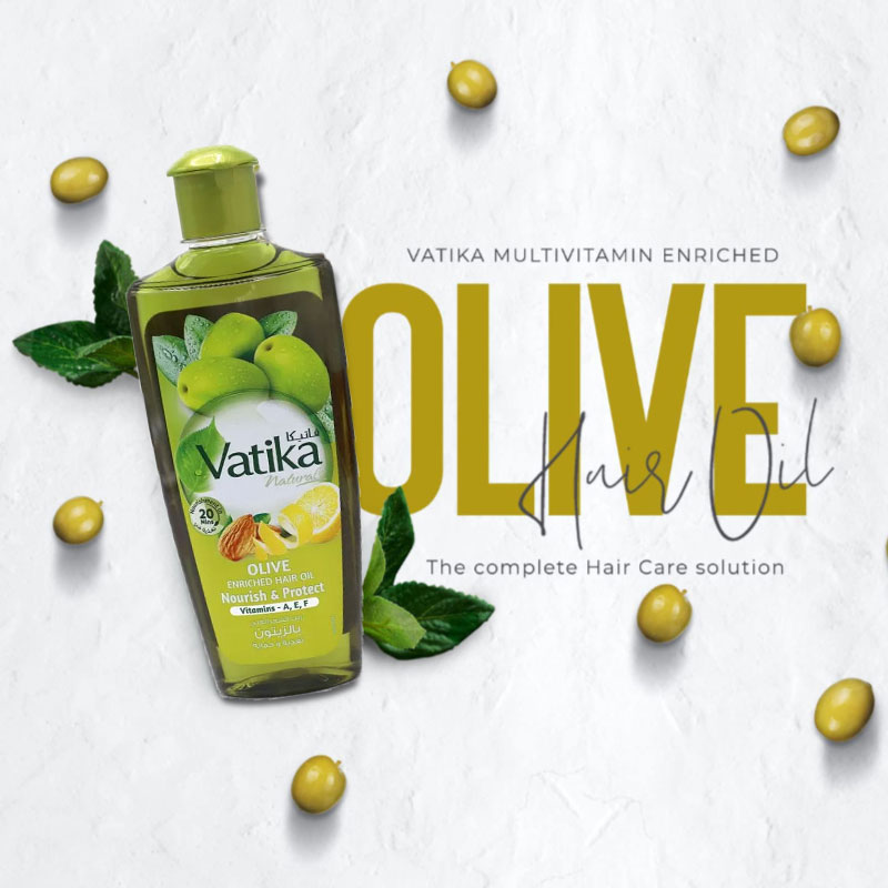 Dabur Vatika Naturals Olive Enriched Hair Oil Nourish and Protect 300ml