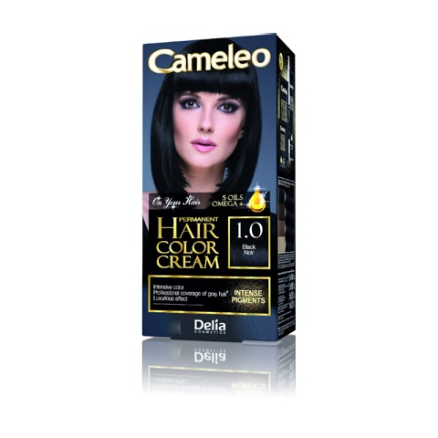 Delia Cosmetics Cameleo Permanent Hair Color Cream - 1.0 Black