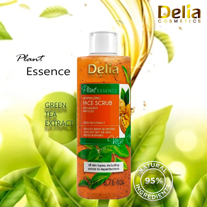 Delia Cosmetics Plant Essence Normalizing Face Scrub With Walnut Particles 200ml