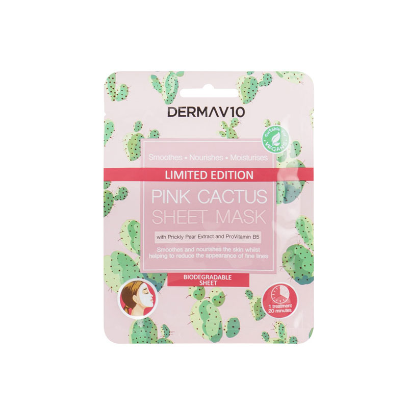 Derma V10 Limited Edition Pink Cactus Sheet Mask
