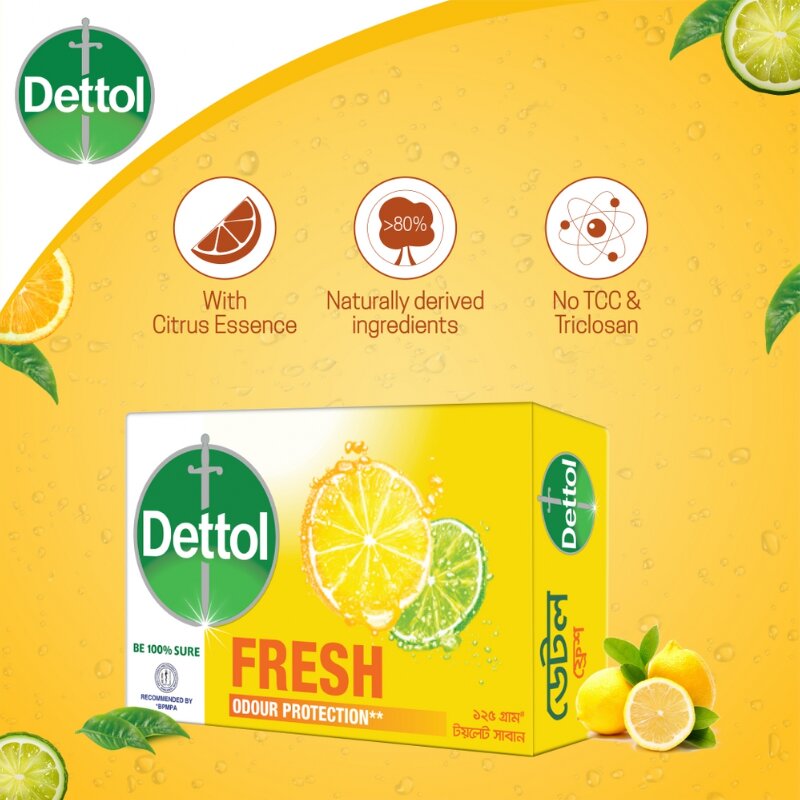 Dettol Fresh Odour Protection Soap 75g