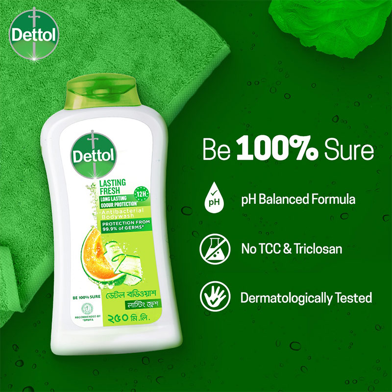 Dettol Lasting Fresh Long Lasting Odour Protection Bodywash Ml Free Loofah The Mallbd