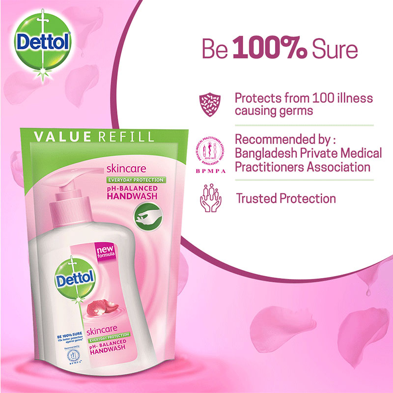 Dettol Skincare Everyday Protection Refill Liquid Hand Wash 170ml