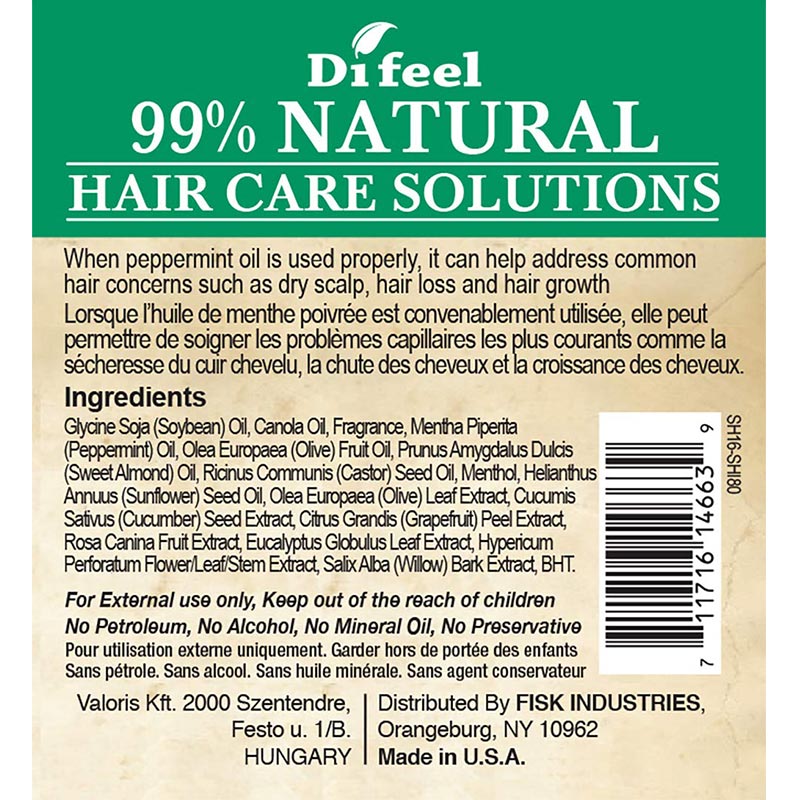 Difeel 99% Natural Max Shine Hair Care Solutions Oil 75ml