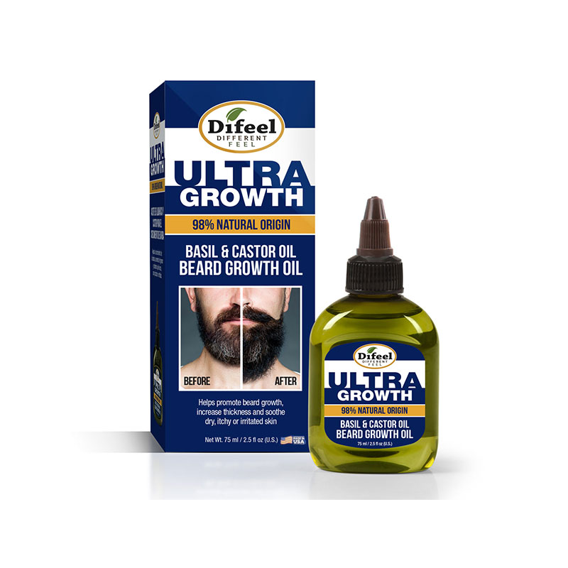 Difeel Mens Ultra Growth Basil and Castor Beard Oil 75ml