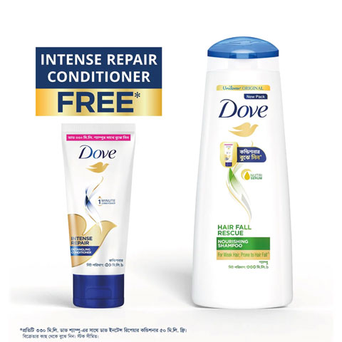 Dove Shampoo Hairfall Rescue 330ml (Get Intense Repair Conditioner 50 ml Free)