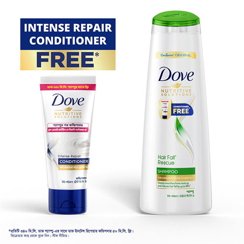 Dove Shampoo Hairfall Rescue 340ml (Get Intense Repair Conditioner 50 ml Free)