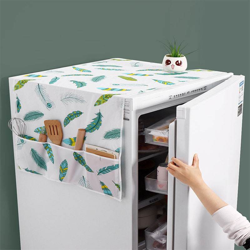 Dust & Oil-Proof Refrigerator Cover Cloth With Storage Bag