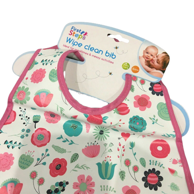 First Steps Wipe Clean Bib 6m+ - Flower || The MallBD