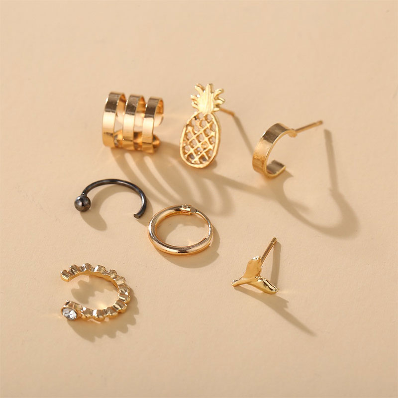 Fishtail Pineapple Fruit Earrings Set 7pcs (20155)